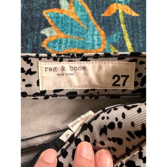 rag & bone Hana Grey Cheetah High Rise Velvet Jeans Size 27 - Picture 7 of 9
